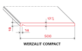 Підвіконня Werzalit / Верзаліт Compact 420 темно сірий (без капіноса)